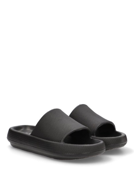 Chanclas sandalias playa de mujer XTI 44489 negro goma suela plana