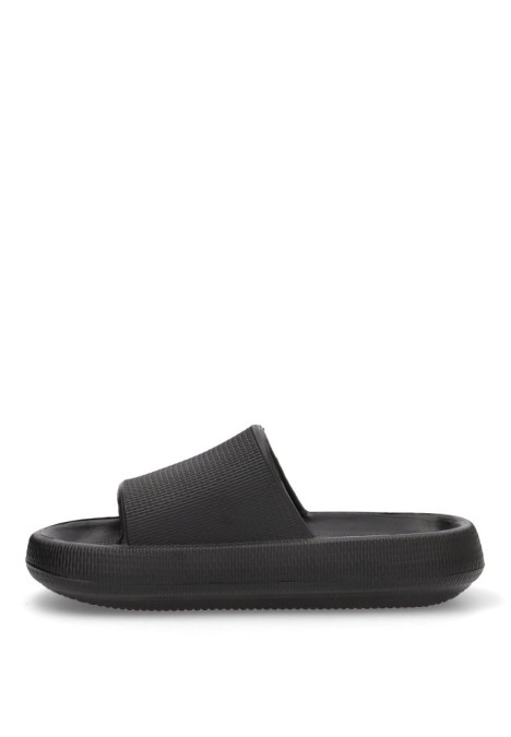 Chanclas sandalias playa de mujer XTI 44489 negro goma suela plana