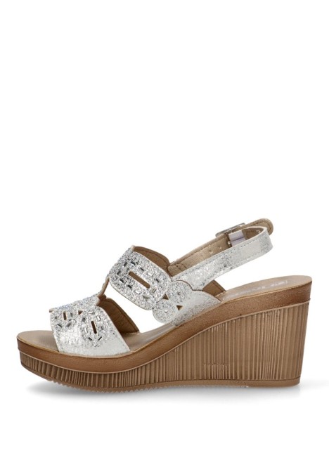 Sandalia de mujer Luna Collection as40 blanco sintetico cuña alta