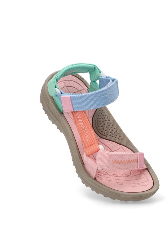Sandalia de niña  5-s1720c multicolor textil  suela plana