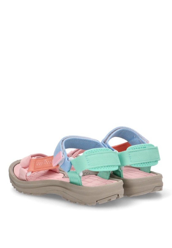 Sandalia de niña  5-s1720c multicolor textil  suela plana