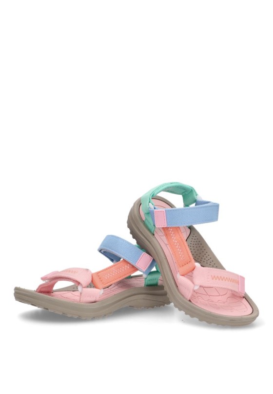 Sandalia de niña  5-s1720c multicolor textil  suela plana