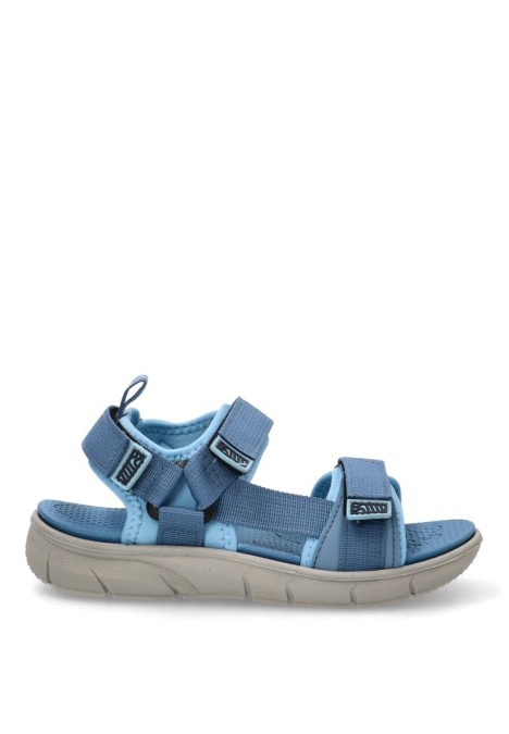 Sandalia de niño  5-s1722b azul textil  suela plana