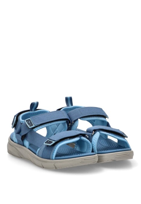 Sandalia de niño  5-s1722b azul textil  suela plana