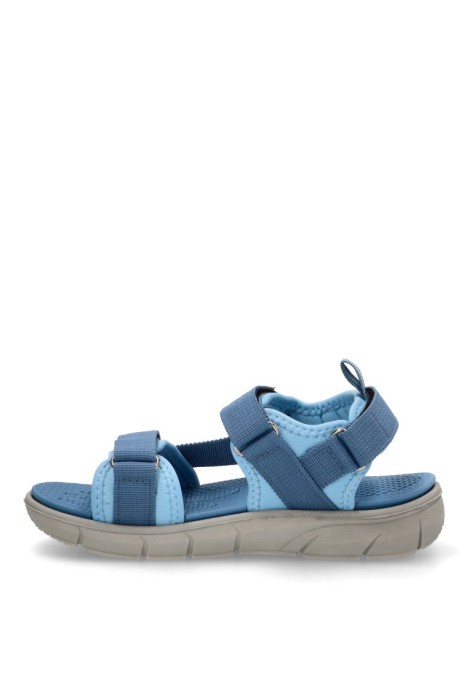 Sandalia de niño  5-s1722b azul textil  suela plana