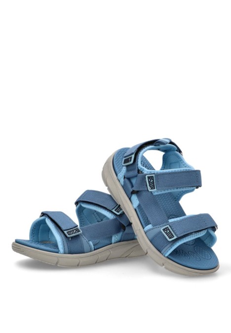 Sandalia de niño  5-s1722b azul textil  suela plana