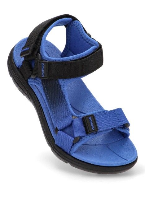 Sandalia de niño  5-s1728a azul textil  suela plana