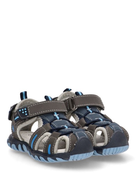 Sandalia de niño Luna Collection 400120 azul sintetico suela plana