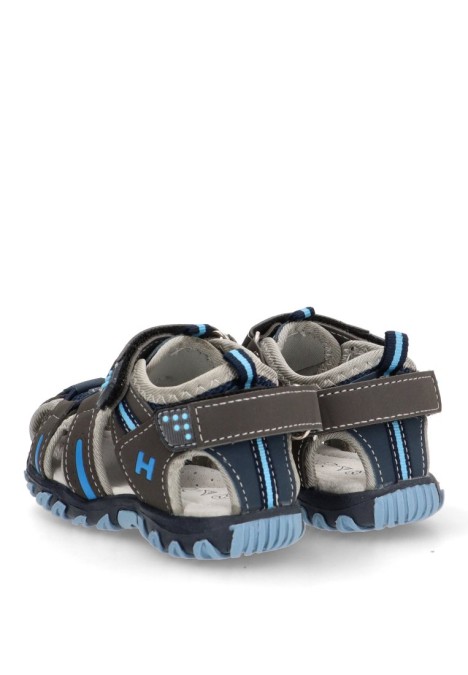 Sandalia de niño Luna Collection 400120 azul sintetico suela plana