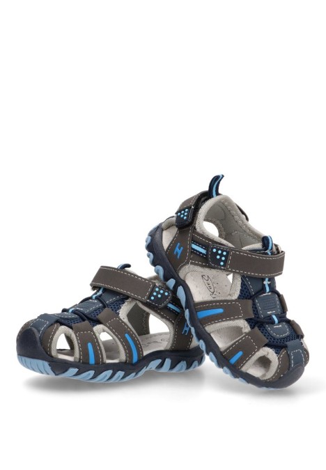 Sandalia de niño Luna Collection 400120 azul sintetico suela plana