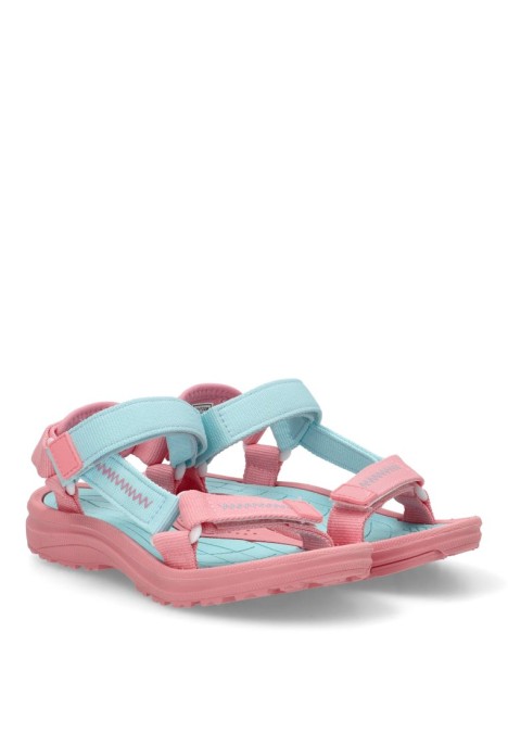 Sandalia de niña BONINO 5-s1720b rosa textil  suela plana