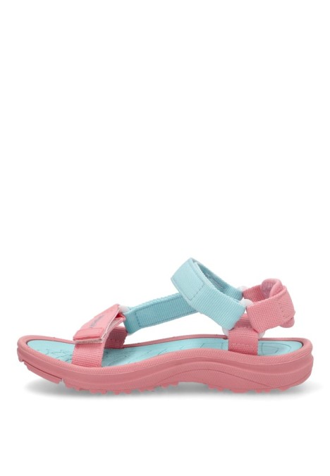 Sandalia de niña BONINO 5-s1720b rosa textil  suela plana