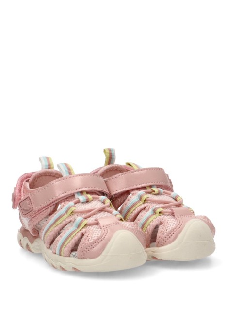 Sandalia de niña  2203790 rosa sintetico suela plana