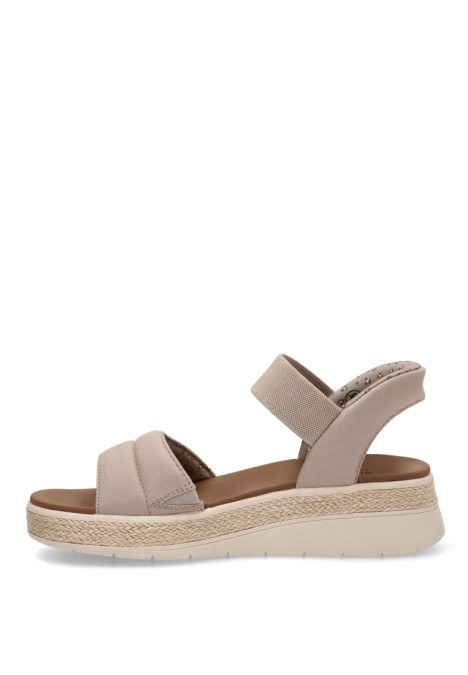 Sandalia de mujer SKECHERS 114413 taupe textil  cuña media