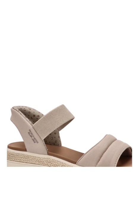 Sandalia de mujer SKECHERS 114413 taupe textil  cuña media