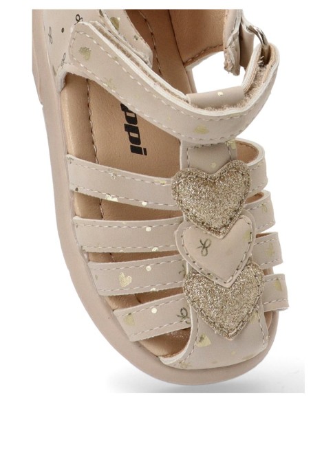 Sandalia de niña BEPPI 2214130 beige sintetico suela plana