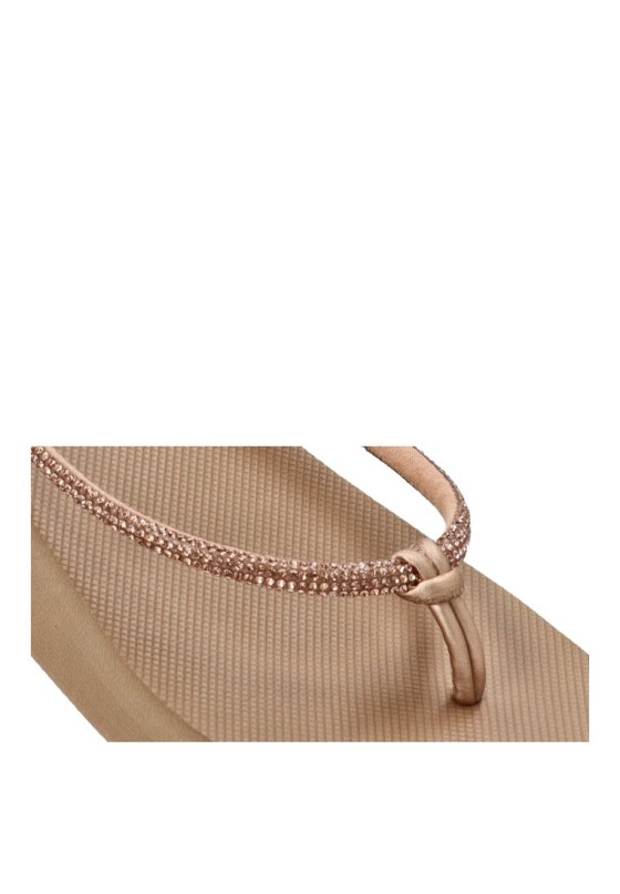 Chanclas sandalias playa de mujer ETIKA c-10102 beige goma cuña media
