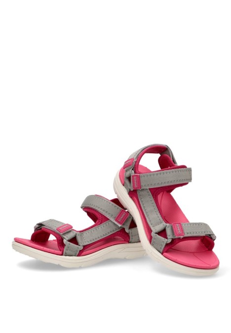 Sandalia de niña BONINO 5-s1728b fucsia textil  suela plana