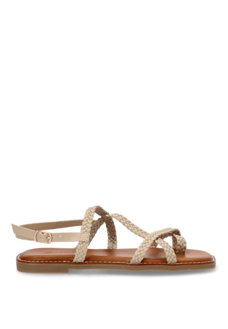 Sandalia de mujer SORAIA gz1u4 beige sintetico suela plana
