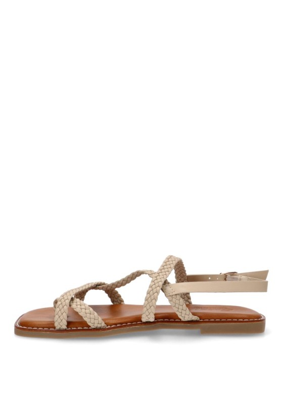 Sandalia de mujer SORAIA gz1u4 beige sintetico suela plana