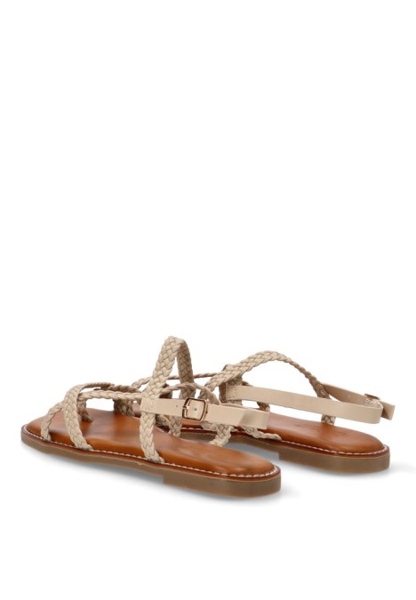 Sandalia de mujer SORAIA gz1u4 beige sintetico suela plana