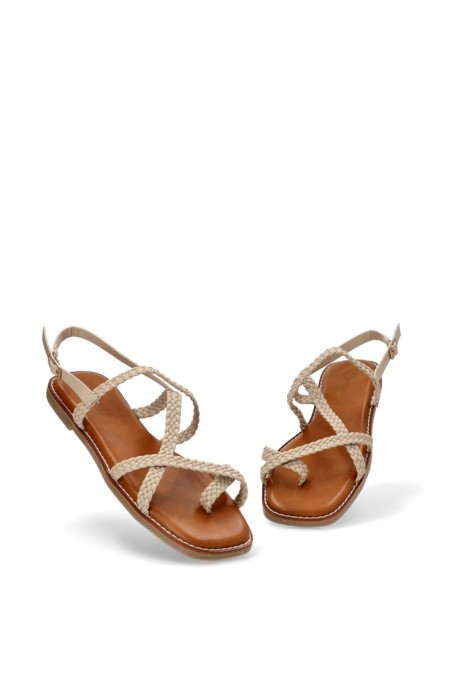 Sandalia de mujer SORAIA gz1u4 beige sintetico suela plana