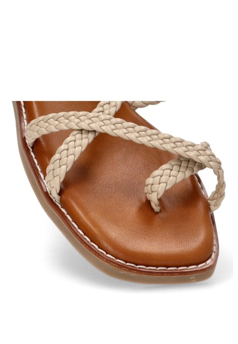 Sandalia de mujer SORAIA gz1u4 beige sintetico suela plana