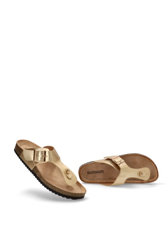 Sandalia de mujer Luna Collection n1ay-1618 oro sintetico suela plana