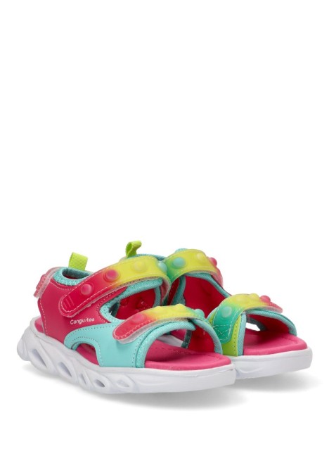 Sandalia de niña CONGUITOS cosh260012 rosa sintetico suela plana