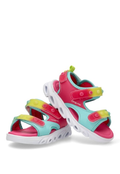 Sandalia de niña CONGUITOS cosh260012 rosa sintetico suela plana