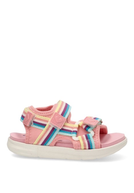Sandalia de niña BEPPI 2201910 rosa textil  suela plana