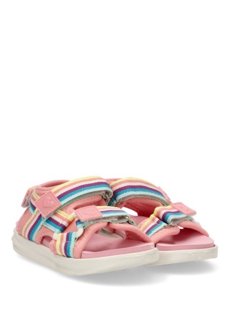 Sandalia de niña BEPPI 2201910 rosa textil  suela plana