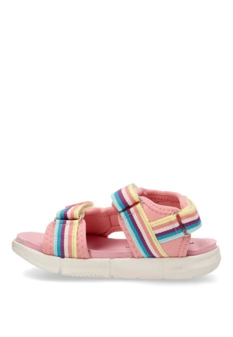 Sandalia de niña BEPPI 2201910 rosa textil  suela plana