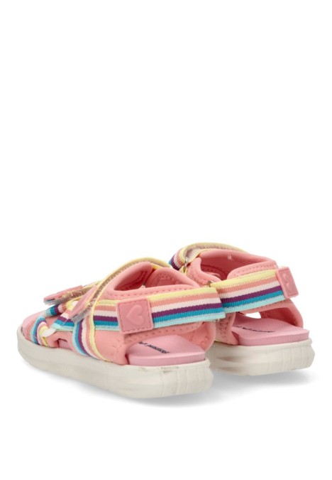 Sandalia de niña BEPPI 2201910 rosa textil  suela plana