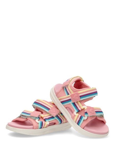 Sandalia de niña BEPPI 2201910 rosa textil  suela plana