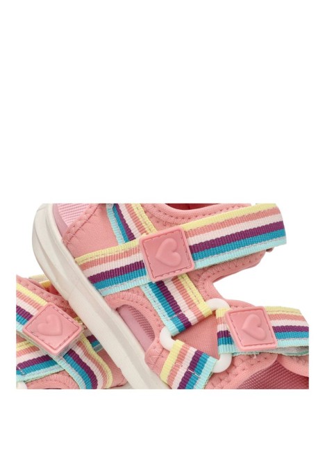 Sandalia de niña BEPPI 2201910 rosa textil  suela plana
