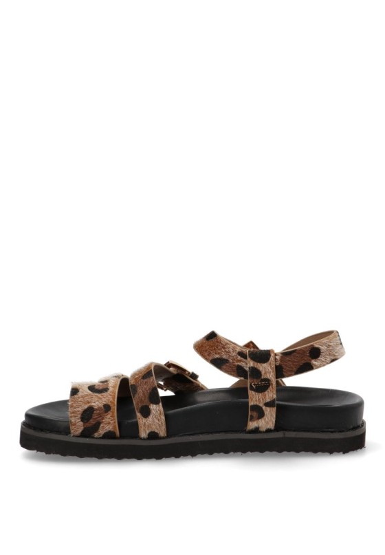 Sandalia de mujer TINAS 5385 leopardo sintetico suela plana