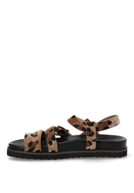 Sandalia de mujer TINAS 5385 leopardo sintetico suela plana