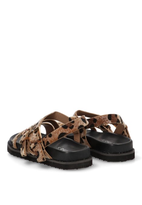 Sandalia de mujer TINAS 5385 leopardo sintetico suela plana