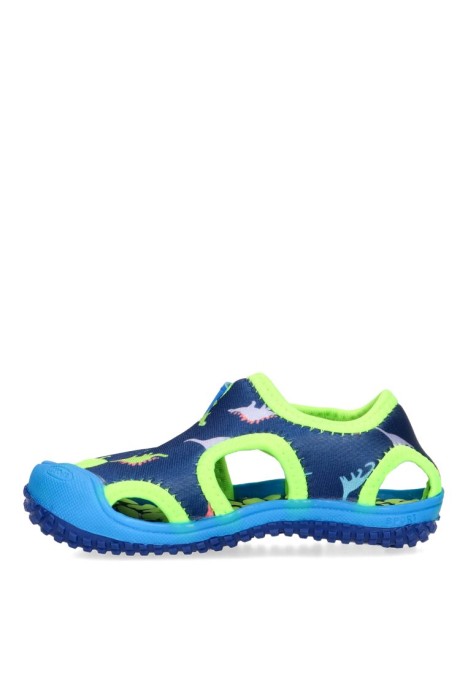 Chanclas sandalias playa de niño LUNA KIDS c161 verde textil  suela plana