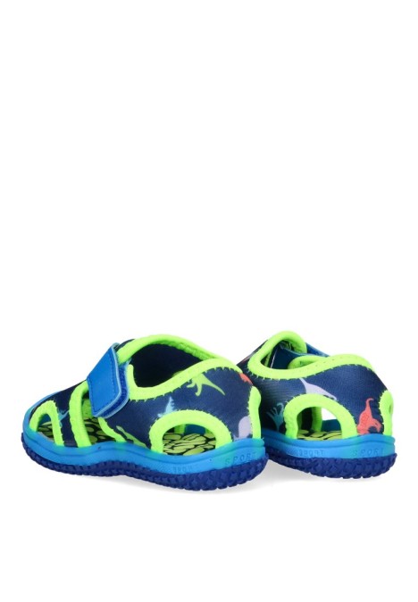 Chanclas sandalias playa de niño LUNA KIDS c161 verde textil  suela plana