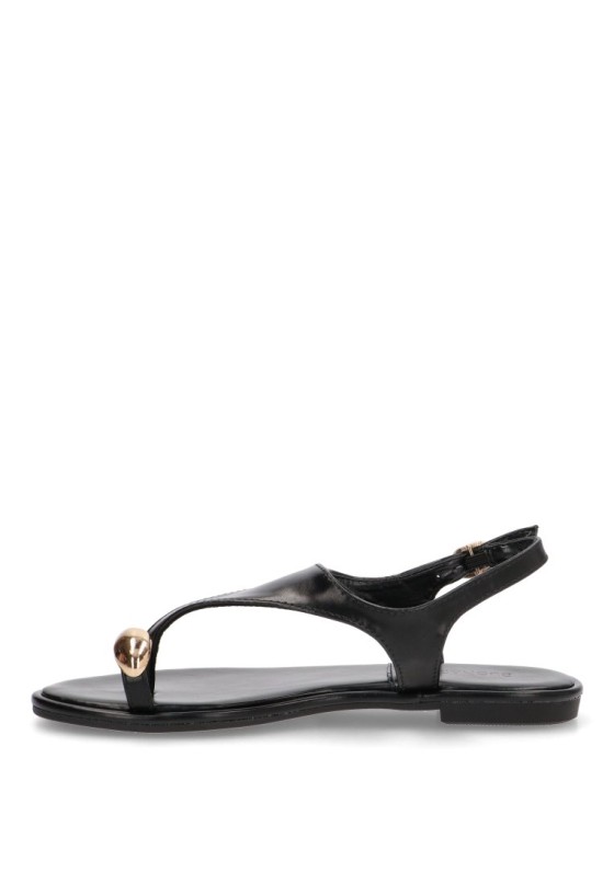 Sandalia de mujer Luna Collection bp-5277 negro sintetico suela plana