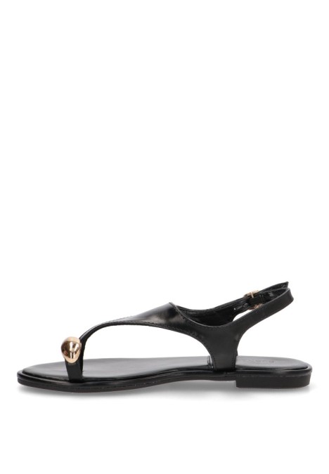 Sandalia de mujer Luna Collection bp-5277 negro sintetico suela plana