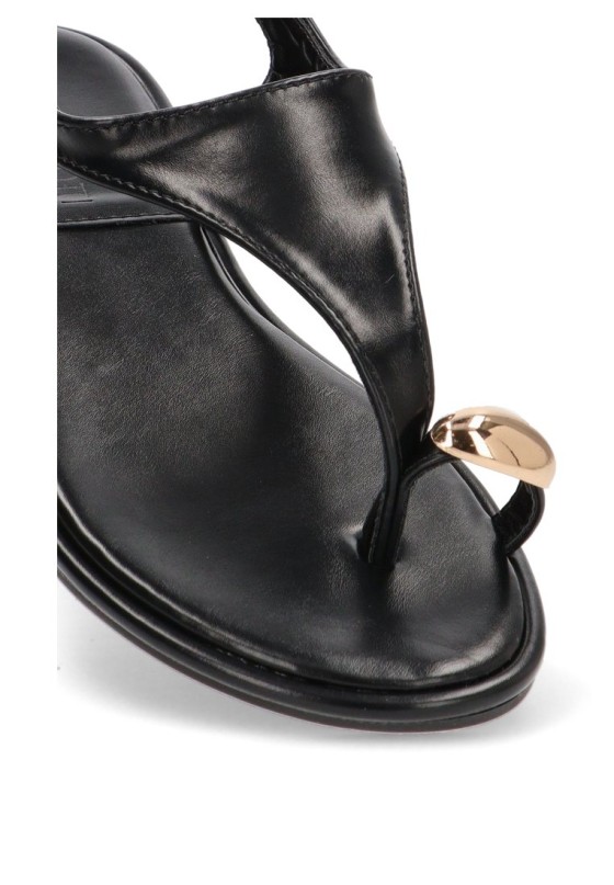 Sandalia de mujer Luna Collection bp-5277 negro sintetico suela plana