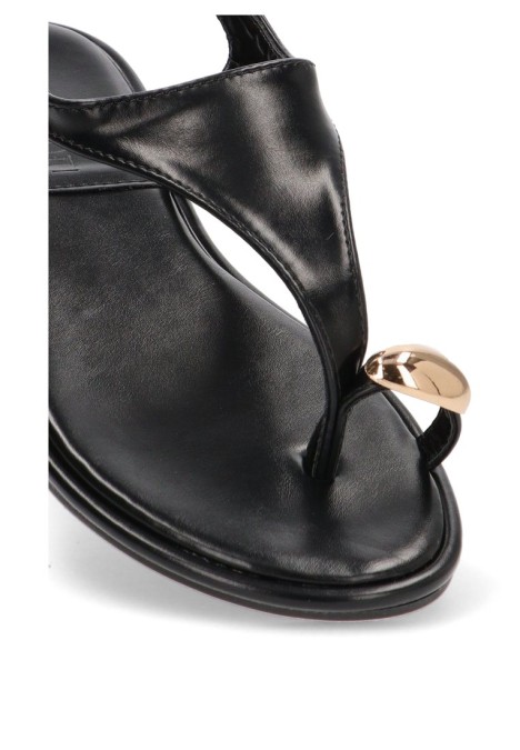 Sandalia de mujer Luna Collection bp-5277 negro sintetico suela plana