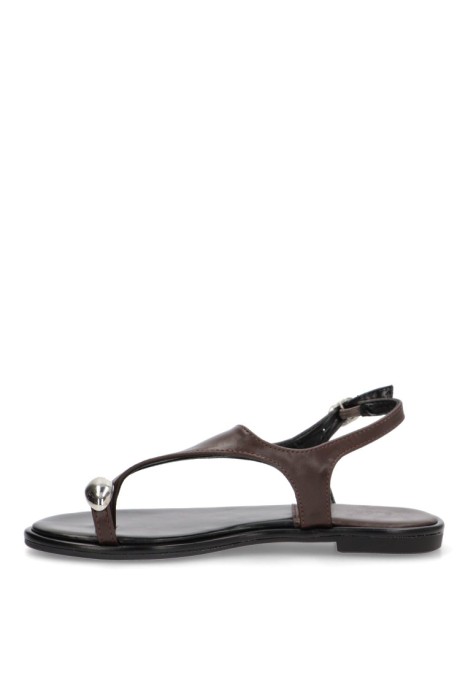 Sandalia de mujer Luna Collection bp-5277 marron sintetico suela plana
