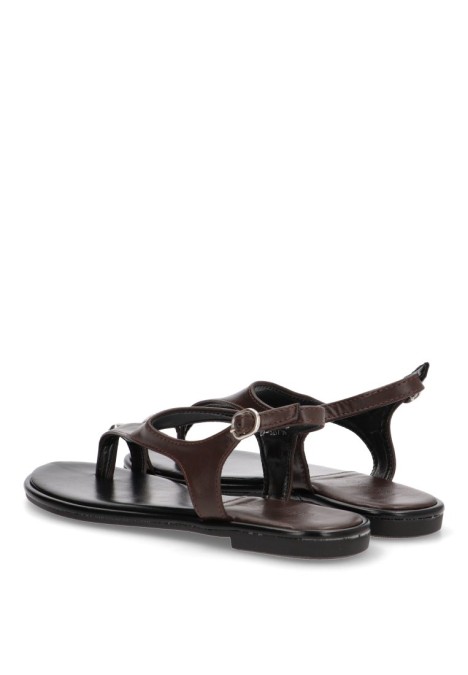 Sandalia de mujer Luna Collection bp-5277 marron sintetico suela plana