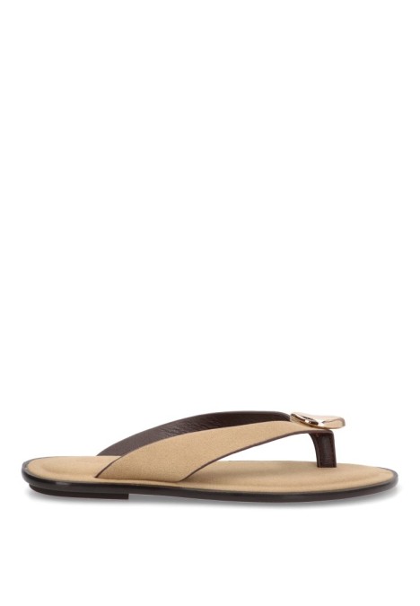 Sandalia de mujer SORAIA xzy-2a001 taupe sintetico suela plana
