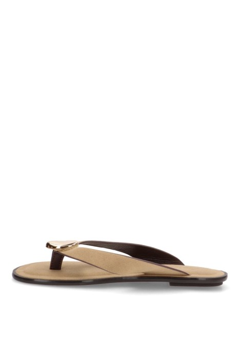 Sandalia de mujer SORAIA xzy-2a001 taupe sintetico suela plana