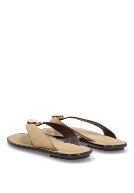 Sandalia de mujer SORAIA xzy-2a001 taupe sintetico suela plana